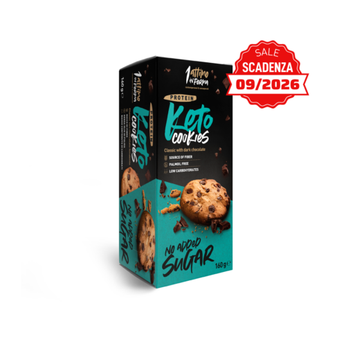 Keto Cookies Classici Proteici al 14%; Con Scaglie di Cioccolato Fondente
