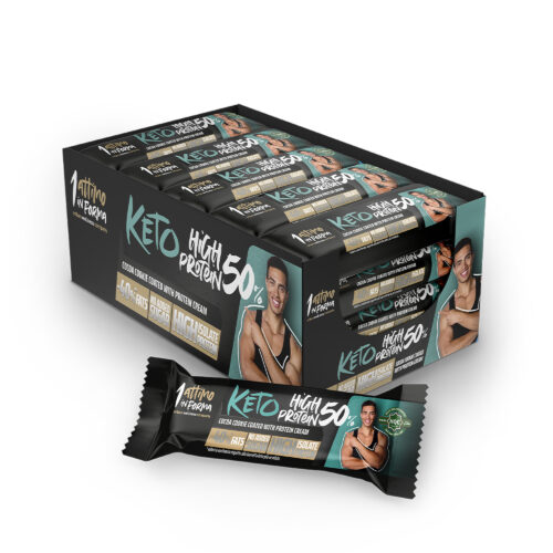 24 Keto Protein Bars 50%; Cookie and Cocoa Flavor