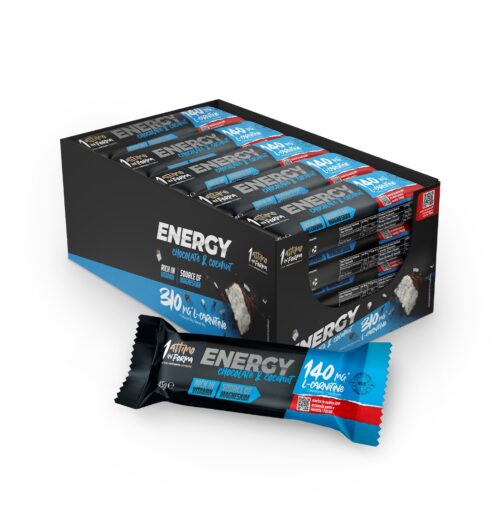 24 Barrette Energy con L-Carnitina; Gusto Cocco e Cioccolato (45 GR)