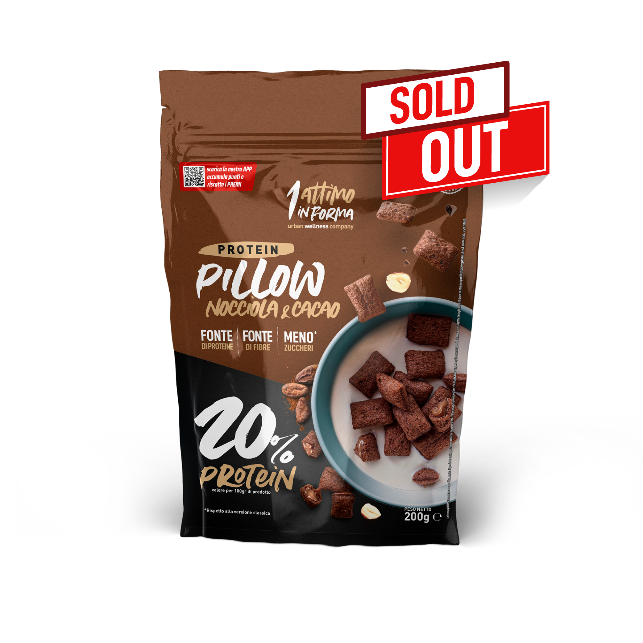 Protein Pillow Nocciola & Cacao 20% proteici